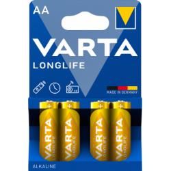 Varta Batterien AA LR06 alkalická ceruzková Longlife 1,5V 4ks balenie originál