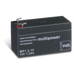 Powery olovená batéria (multipower) MP1,2-12 Vds nahrádza Panasonic LC-R121R3PG